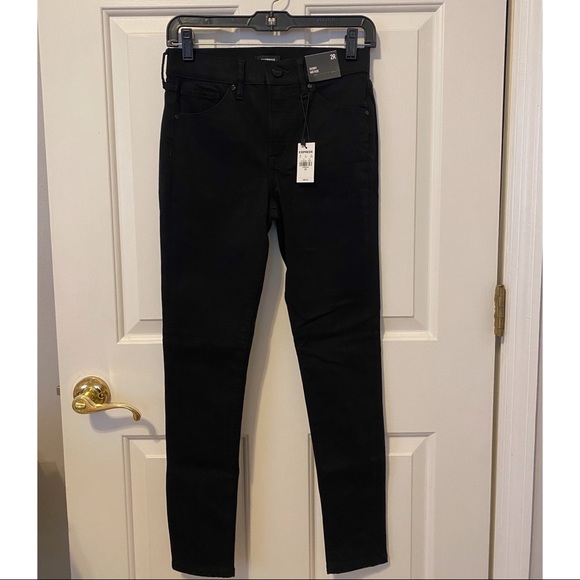 Express Mid Rise Black Skinny Jeans - Picture 2 of 6